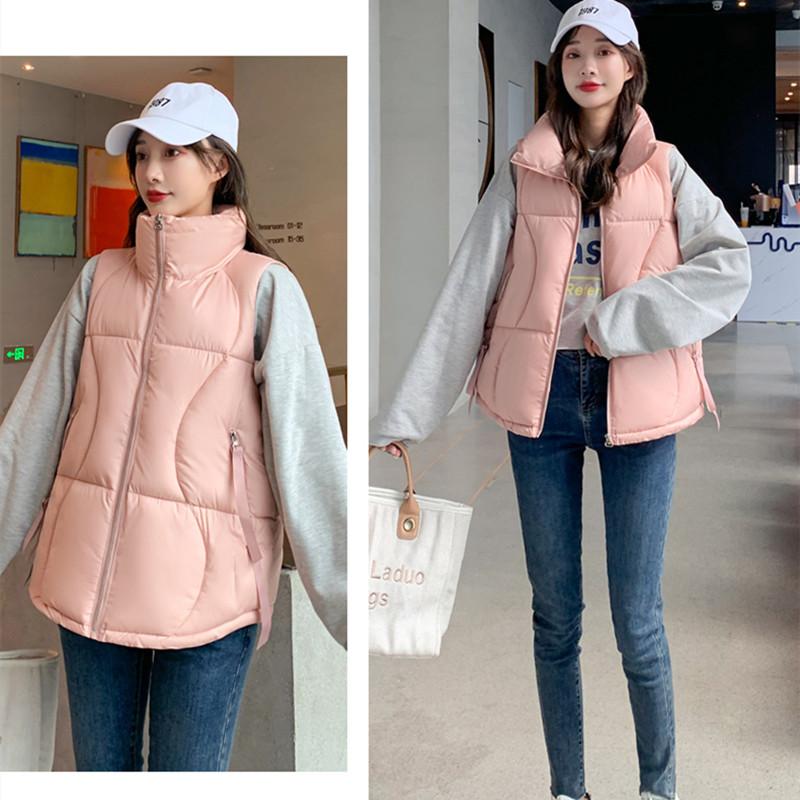 

Women's Vests 2021 Spring Hooded Women Cotton Vest Autumn Casual Warm Thick Waistcoat Sleeveless Solid 5 Colors, Khaki vest