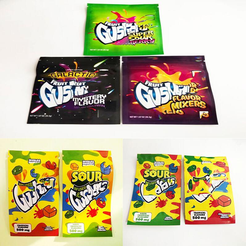 

Worlds Dankest Fruit Snack 500MG Gush bags Candy Sour Tropical Flavors Edibles Gummies Packaging shh