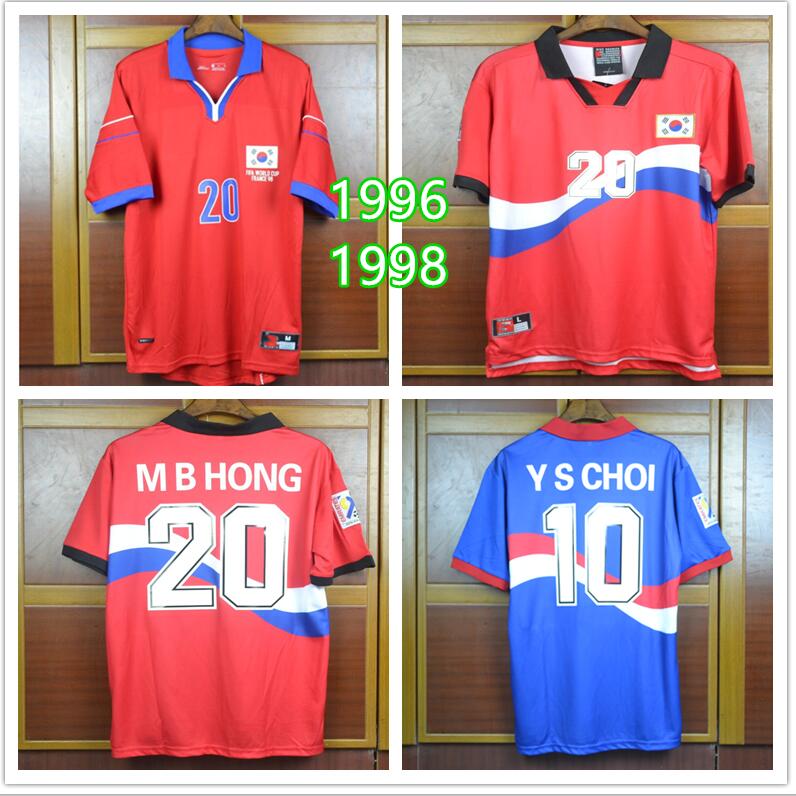 

1996 1998 2002 World cup Soccer Jersey Korea J S Park J H AHN Ji-Sung Ahn Jung-Hwan M B HONG Vintage Retro 02 Soccer Jersey home away Red White Camisetas de futbol, 1996 home red