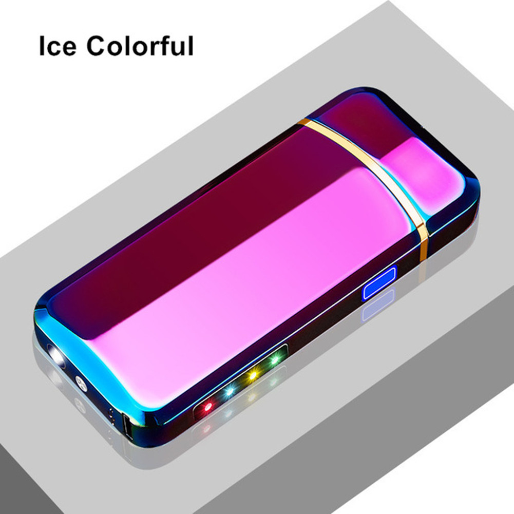 

Electric Double Arc LED Power Display Cigarette Lighter Windproof Electronic USB Charging Lightweight and portable Pulse Lighters for Mens Gift