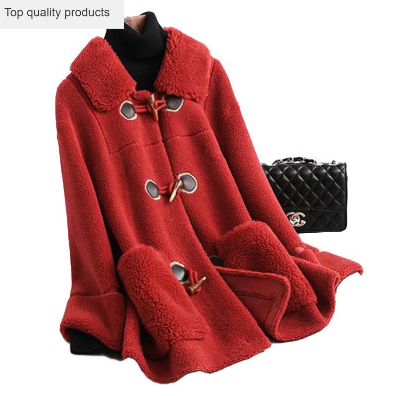 

Women's Fur & Faux Coat 2021 Autumn Winter Warm Wool Blend Coats Female Double Breasted Short Streetwear Chaqueta Mujer L431, Black