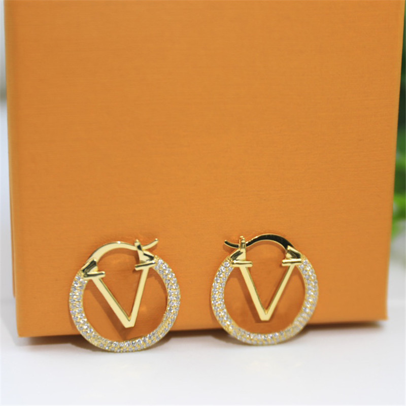 

jewelry Studs Earring 925 Sterling Silver Diamond Earrings Fashion Earrings Luxurys Designers Jewelry, Golden