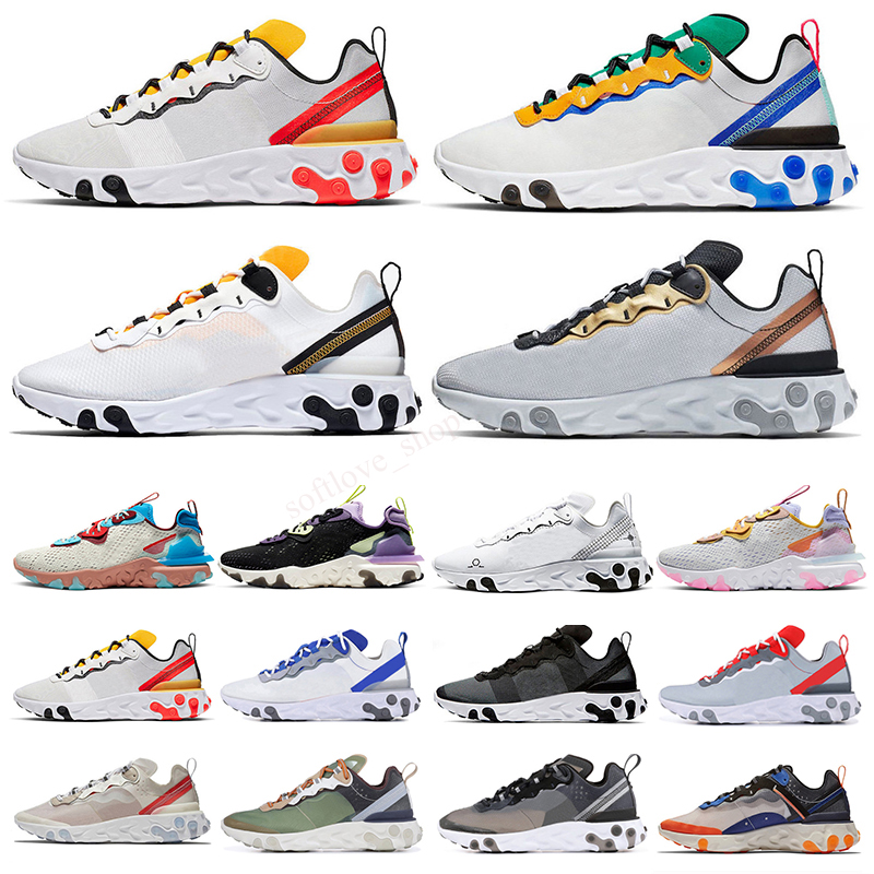 

Fashion Epic Vision 2021 Womens Mens Running Shoes Orange Black White Yellow Iridescent React Element 55 87 Trainers Sneakers, Color 13