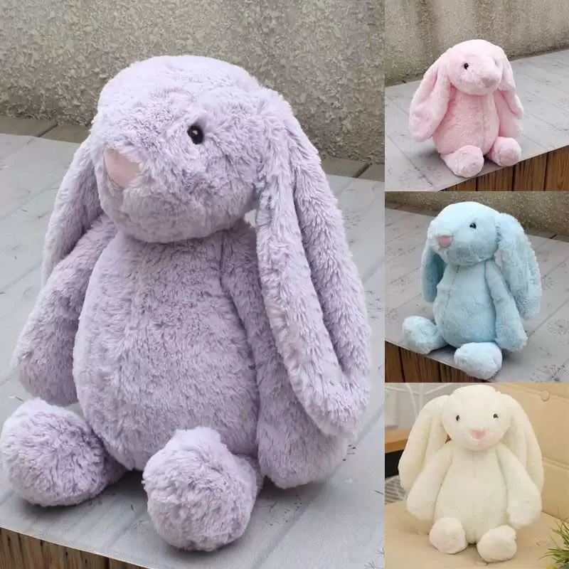 

30cm Cartoon Simulator Bunny Ear Plush Toy Soft Rabbit Stuffed Animal Doll Toys for Kids Birthday Christmas Girlfriend Gift, White