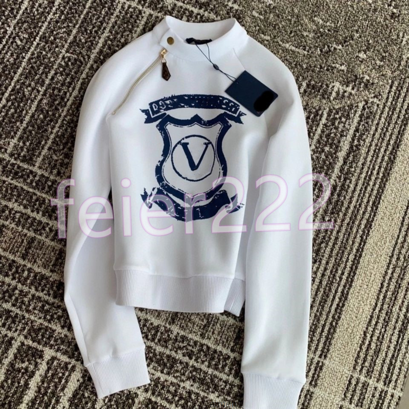 

2022 Women' Hoodies Europe and The United States new spring autumn print pattern fashionable fleece hoodie star net red round neck, White