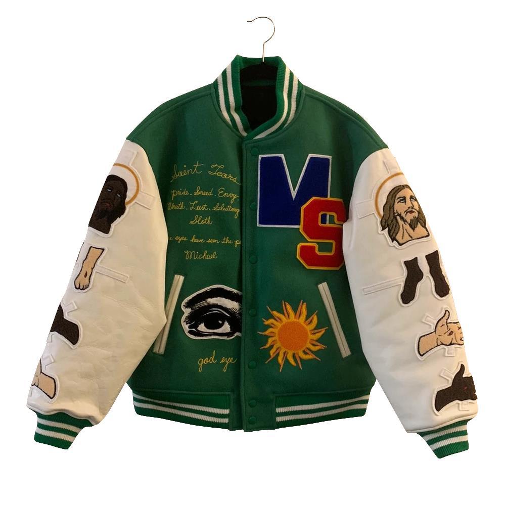 

Men Sports Jacket Brand Embroidery Baseball Streetwear Patchwork Letter Asap Rocky Harajuku College Varsity Bomber Coat Couples, Black