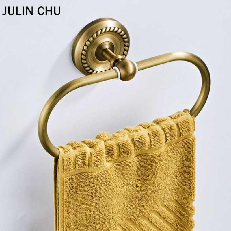 

Bronze Towel Ring For Kitchen Bathroom Holder Round Wall Mount Brass Bath Rack Antique Hardware Home Decor Rings