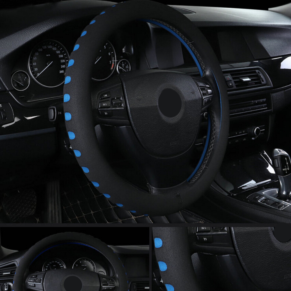 Car Steering Wheel Cover 38cm Diameter Universal Fit For Most Cars Anti-Slip EVA Punching Auto-styling Interior Accessories-image-747759500