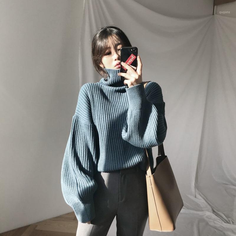 

Women's Sweaters Korean Turtleneck Knitted Sweater Long Sleeve Woman Pullover Autumn Winter Clothes Women Sweter Damski Pph2304, Black