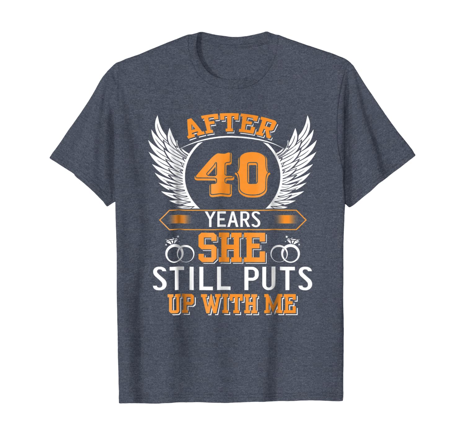 

40th anniversary gifts for him/men. t-shirt for husband, White;black