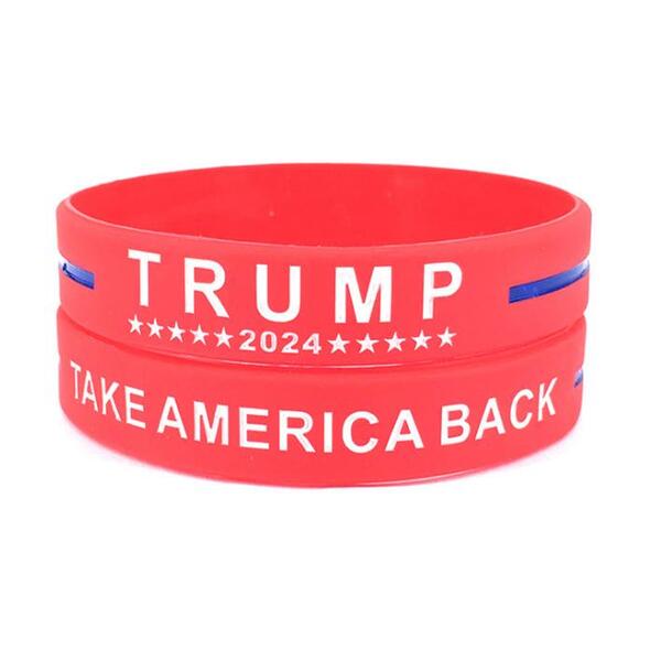 

Trump Silicone Bracelet Black Blue Wristband Party Favor