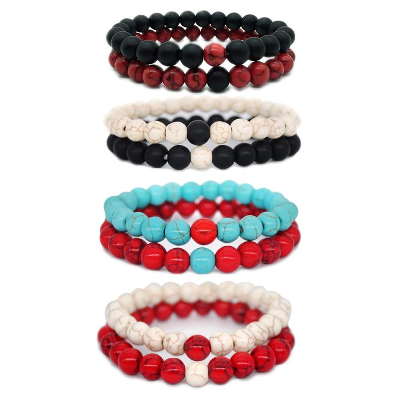 Beaded, Strands Two-tone Beaded Couples Matching Bracelets For Lovers Couple Bracelet Students Semester Gifts Friendship Pulseras-image-711281492