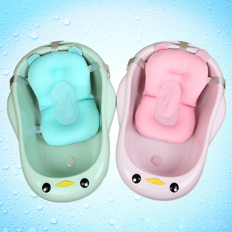 

Bathing Tubs & Seats Cartoon Baby Bath Seat Portable Infant Air Cushion Born Tub Support Accessories