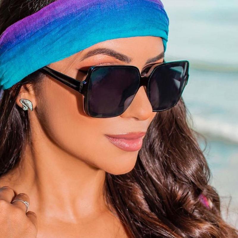 

Sunglasses HKNA Square Women 2021 Vintage Oversized Glasses Brand Designer Eyeglasses For Women/Men Mirror