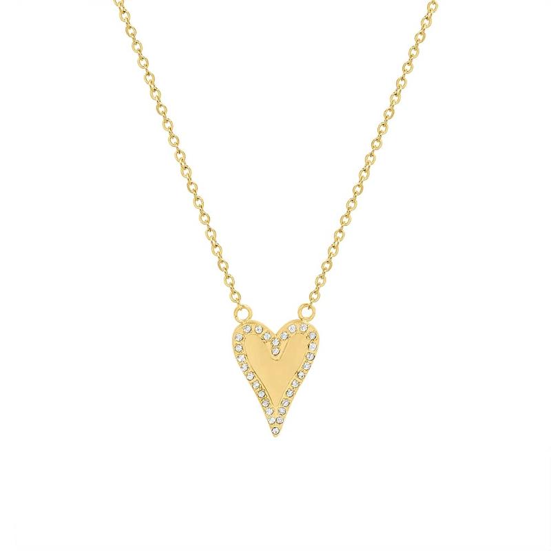 

Pendant Necklaces MiCHNLSMY Dainty Heart Zircon Necklace For Women 18K Gold Plated Personalized Tiny Teen Girls Trendy, Silver