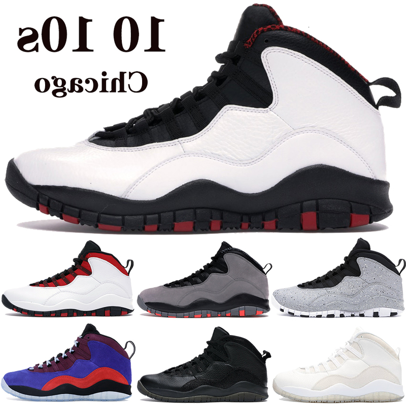 

Jumpman 10 10s basketball shoes Chicago wings light smoke grey Drake OVO black steel mens sport sneakers US 7-13