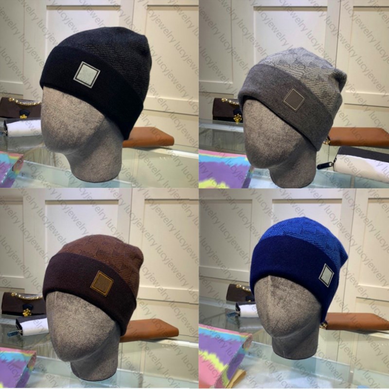 

Designer Beanie Ear Muffs Unisex KNIT Cap Woolen fleece lined Hat Breathability Beanies Classical COLOR BLOCK Knitted Sports Caps Casual Outdoor Run Keep Warm, As picture