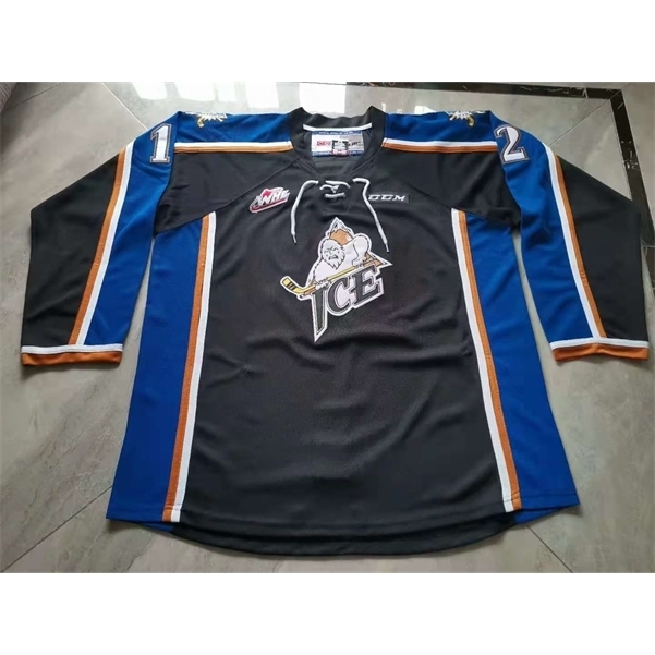 

001rare Hockey Jersey Men Youth women Vintage Customize CHL WHL Kootenay Ice 12 Luke Philp Size S-5XL custom any name or number, Black women s-xl