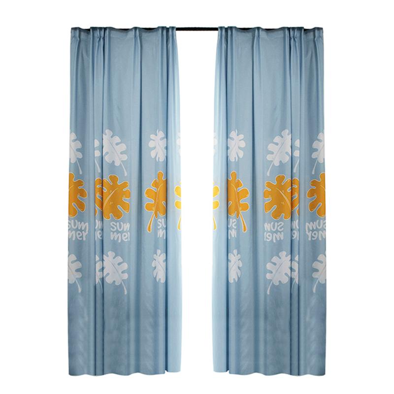 

Curtain & Drapes Window Leaf Pattern Polyester With Hole Bedroom Kitchen Bath Ornament Christmas Gifts Supplies