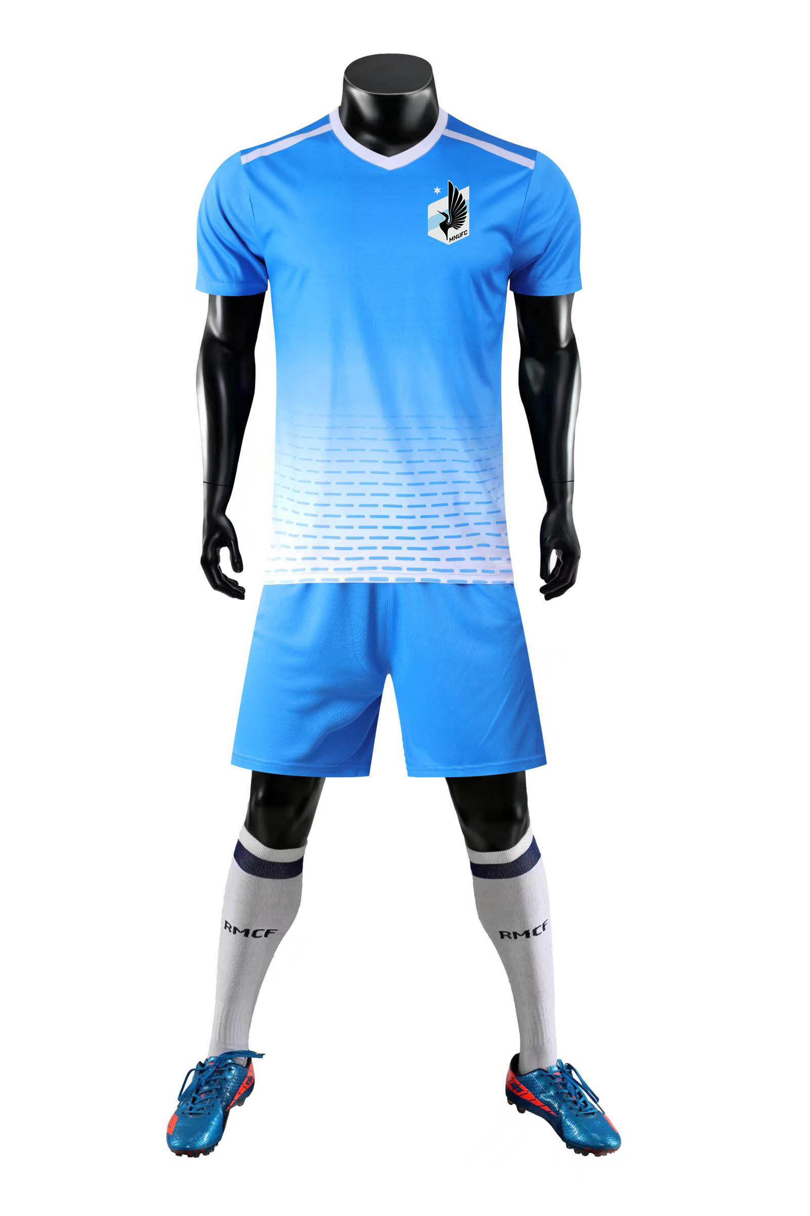

21-22 Minnesota United FC Kids Home Kits Men Tracksuits Football Jersey Soccer Pant Customize Logo Short Training Suits, Light blue