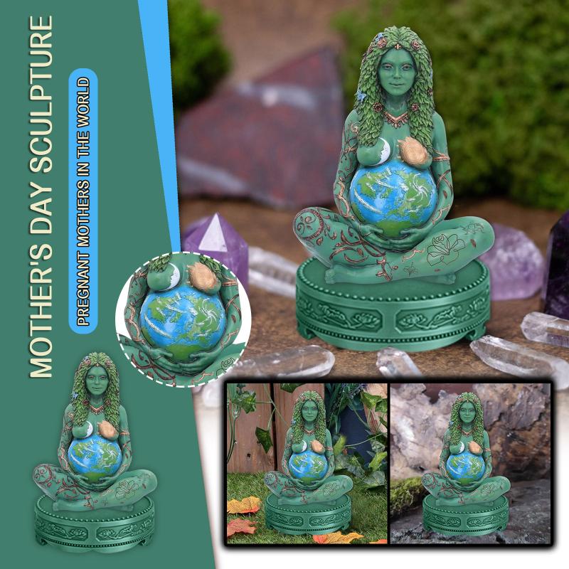 

Mother's Day Mother Earth Art Statue Polyresin Figurine Garden Accessories Home Decor Chic Pregnant Ornament Decorations