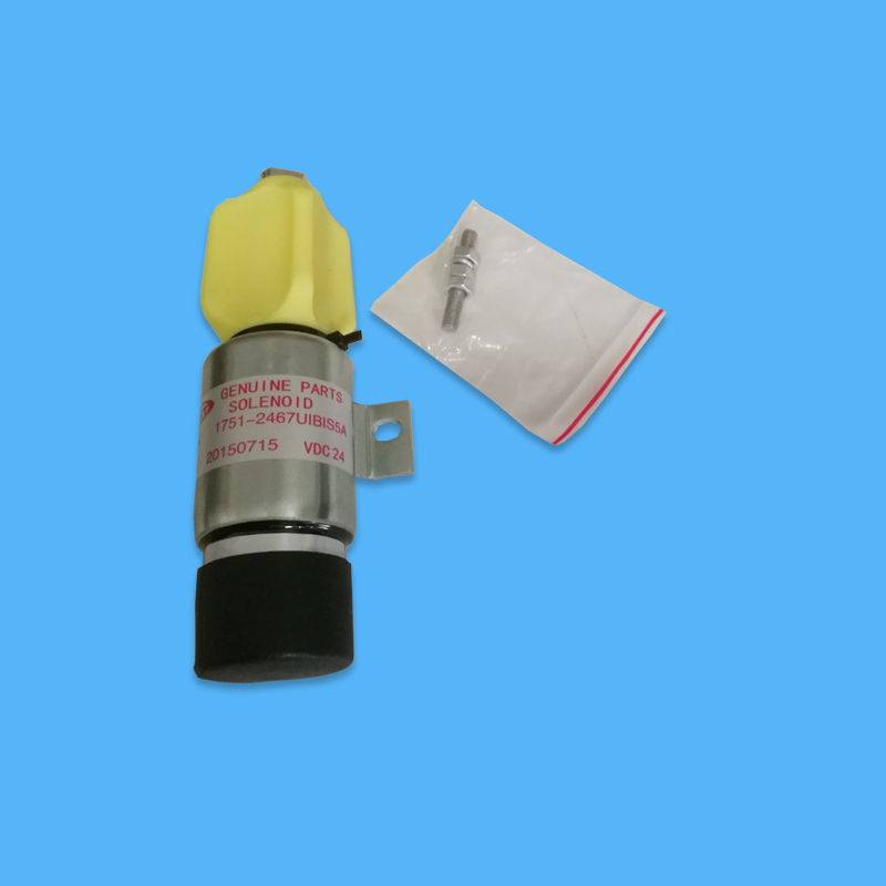 Engine Parts 24V Stop Shut off Solenoid 1751-1267UIB1S5A 3864274 1751-2467UIB1S5A Fit R210LC-7 R220LC-7-image-510113214