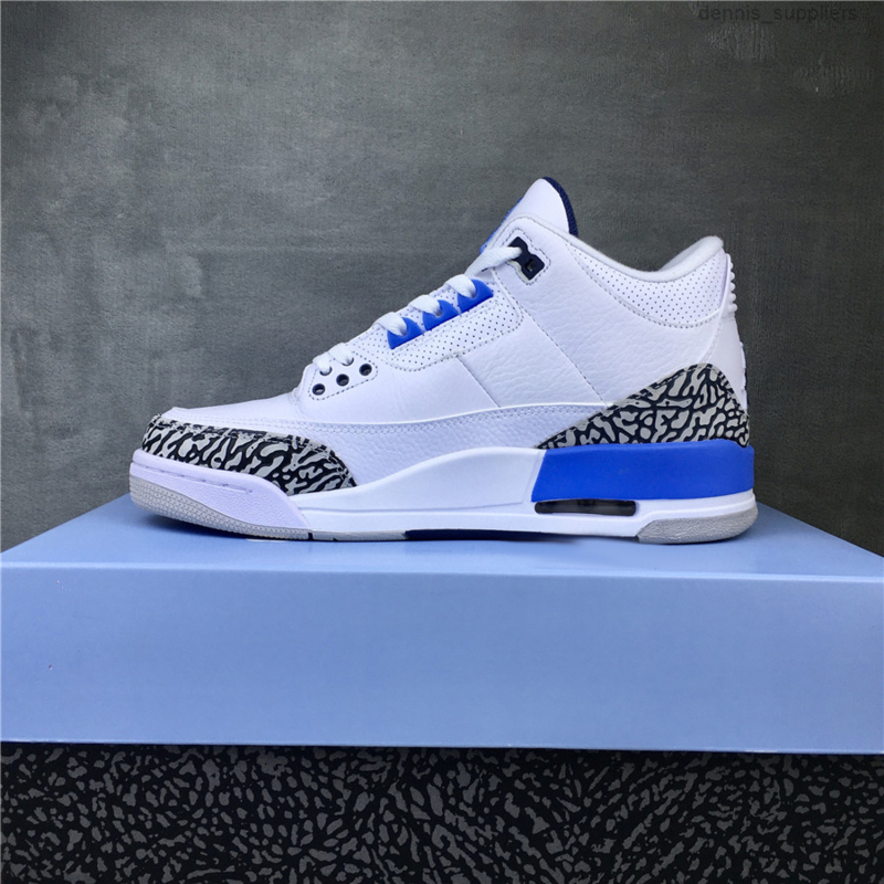 

Top Quality With Box Jumpman 3 3s Valor Blue Mens Basketball Shoes