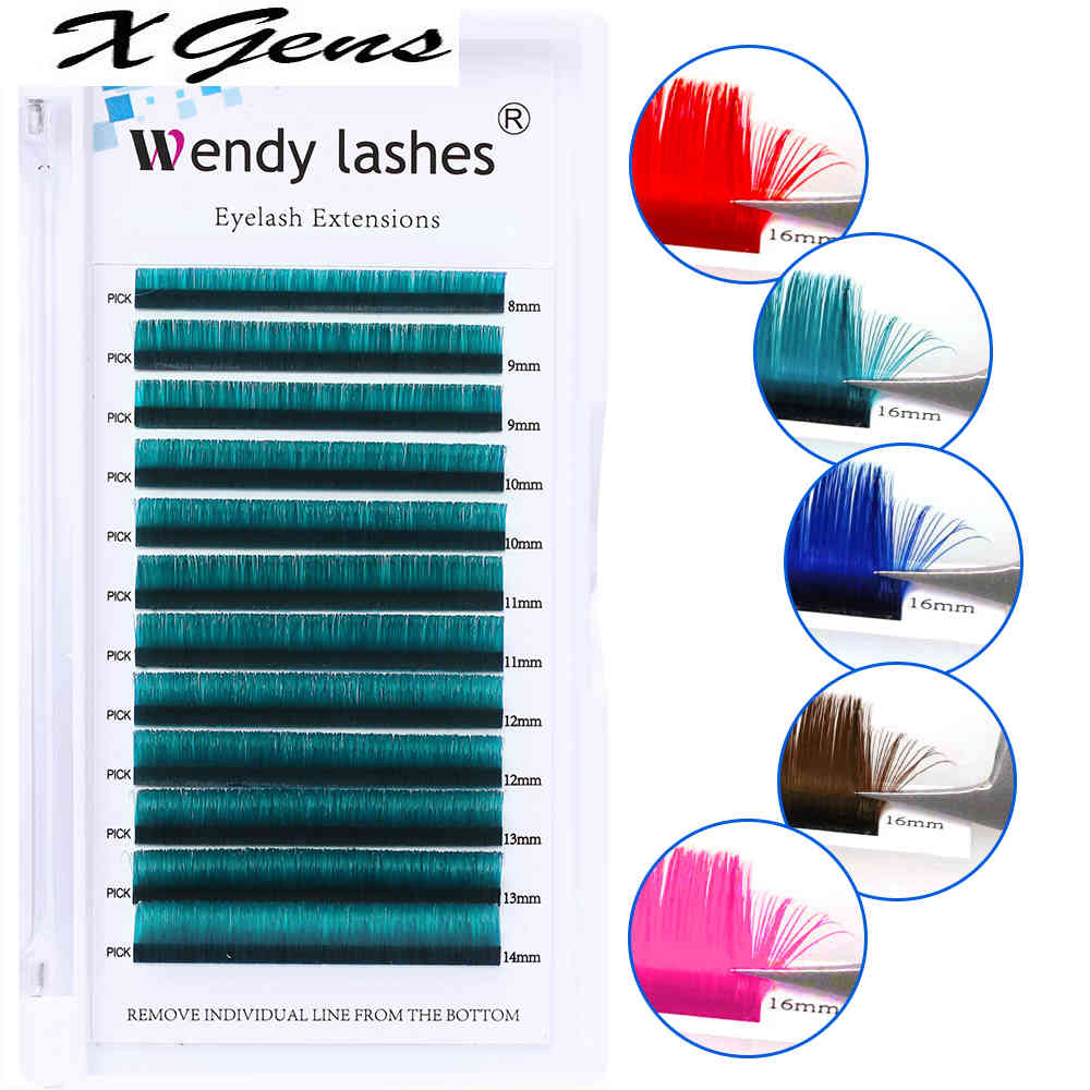 

Colored Lashes Extension Easy Fan Russian Volume False Eyelash Faux Mink Blooming Fans Brown/Purple/Blue Colored Lashes Supplies