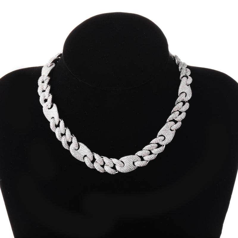 

Chains 16mm&20mm Miami Box Clasp Cuban Link Chain Gold Necklace Iced Out Cubic Zirconia Bling Hip Hop For Men Jewelry
