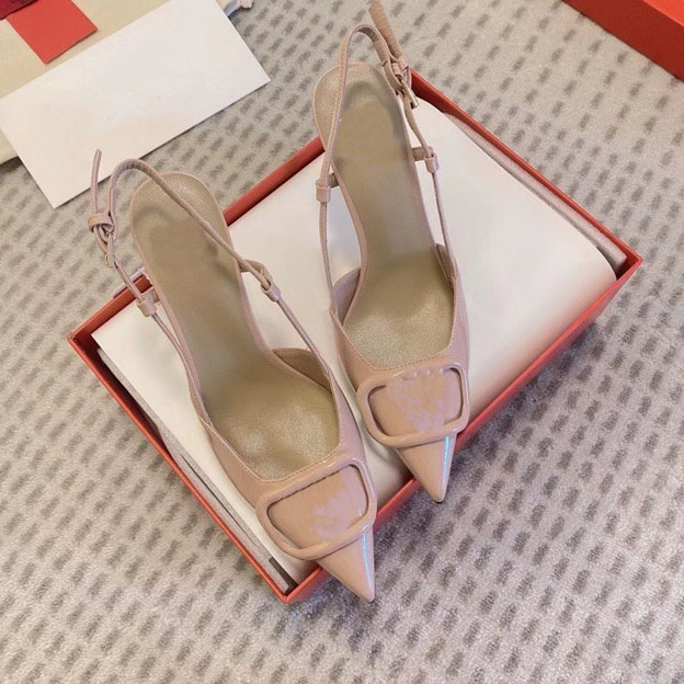 

2021High quality designer party wedding Dr ess Shoes sh oes bride sandals fashion sexy dress pointed leather 35-42, 4.5cm