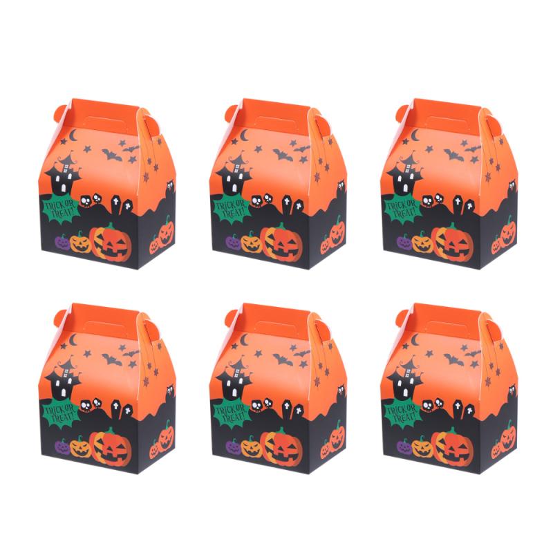 

10pcs Portable Packing Boxes Pumpkin Ghost Candy Container Cartoon Gift Tote Bag Party Favors Wrap