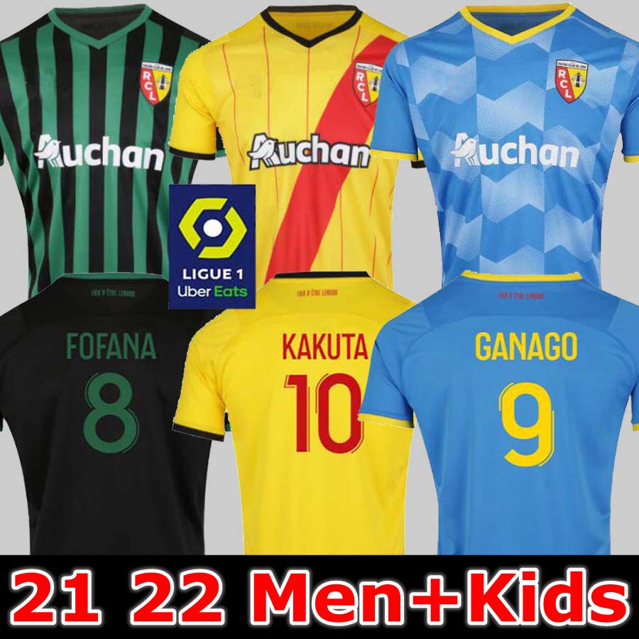 

21 22 maillot RC Lens soccer jerseys KAKUTA GANAGO SOTOCA FOFANA GRADIT FORTES BANZA CAHUZAC DOUCOURE 2021 2022 Football Shirts TOPS men kids Kits Equipment home AWAY, 2021 home kit