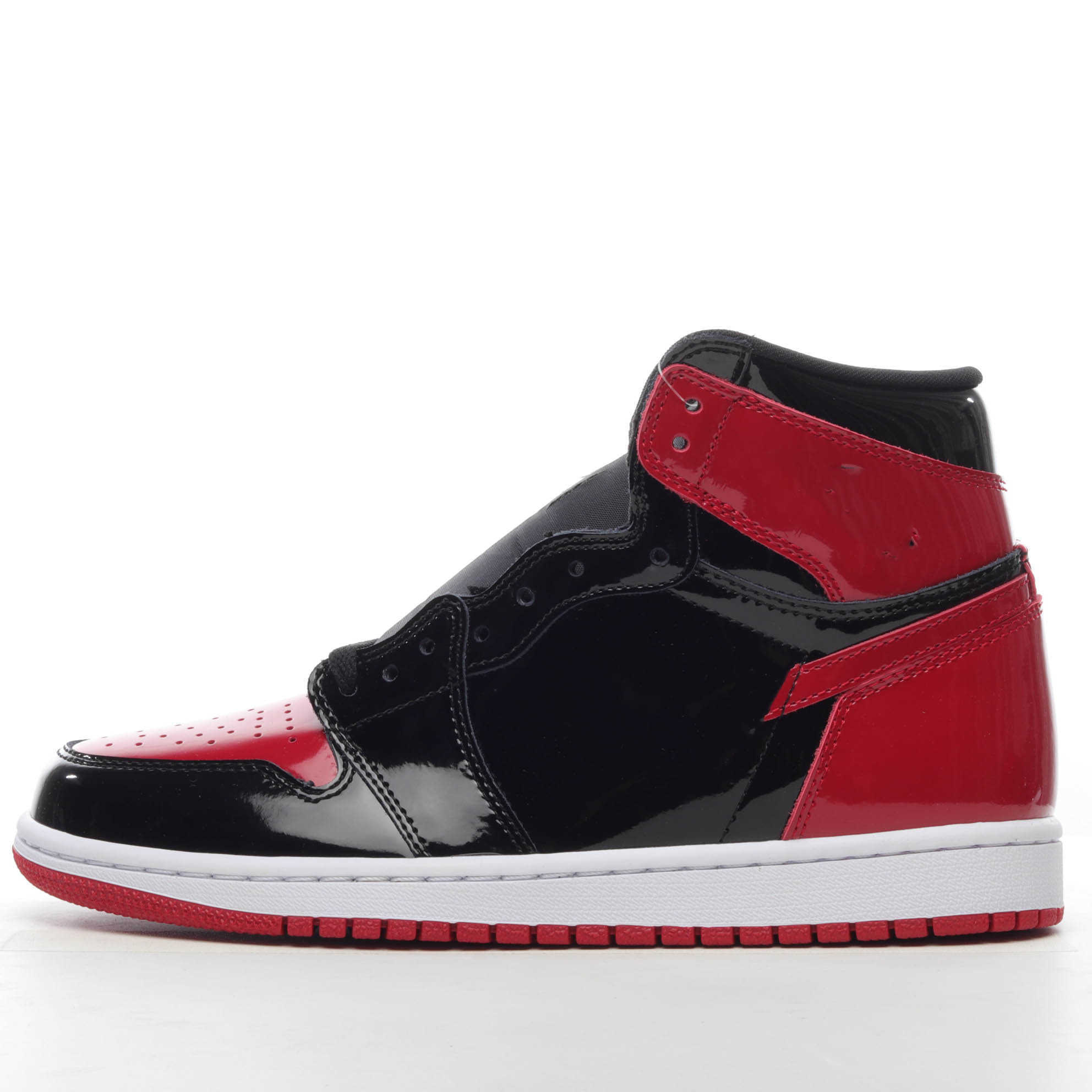 

High Quality OG 1 Bred Patent Basketball Shoes Jumpman 1S Black White Varsity Red Fashion Sneakers Good-Quality Ship With Box