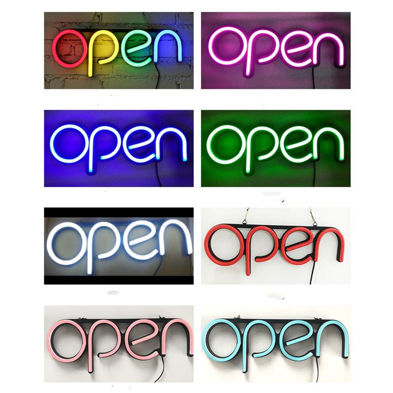 

16'' OPEN Neon Sign LED Light Tube Handmade Visual Artwork Bar Club KTV Wall Decoration Commercial Lighting Colorful Bulbs Panel Lights