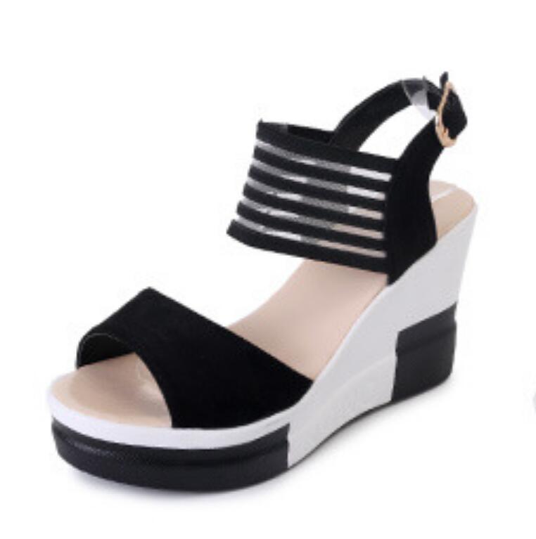 

22021 summer fashion Sandals wedges fish mouth women's high heels polyurethane platform for women, 01