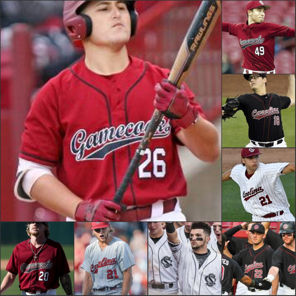 

Custom South Carolina Baseball stitched Jersey Personalized mens women youth any name number 5 TJ Hopkins 37 Cam Tringali 20 Reid Morgan 7 Jacob Olson, Grey stripe