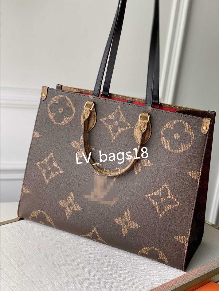 

LOUIINGS VITTON VUTTON Handbags ONTHEGO Handbag Women Genuine Leather Shoulder Bag Luxury Messenger Bags Purse Womens Handbags Wallet Tote, Old flower middle size33cm