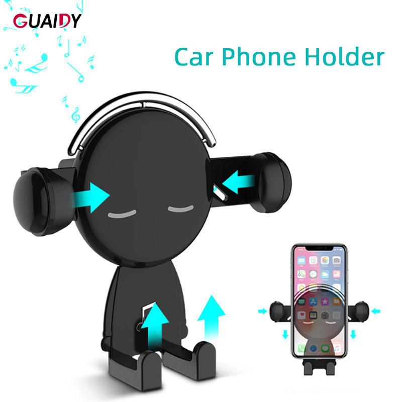 

Cell Phone Mounts & Holders Mr. Music Cartoon Cute Car Holder Stand Bracket Universal Gravity Triangle Fixed For Huawei Rotation Sili