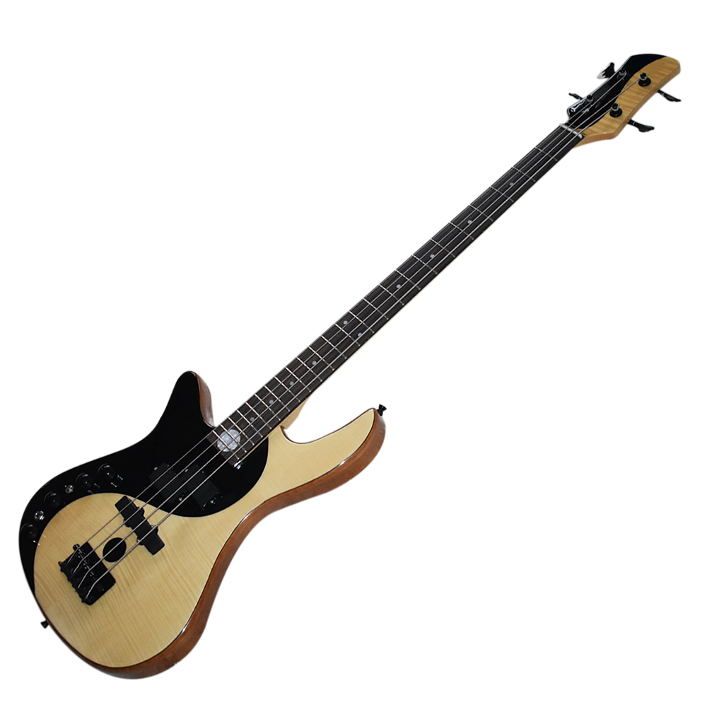 

Factory Outlet-Left Handed 4 Strings Yin Yang Electric Bass Guitar with 22 Frets,Rosewood Fretboard