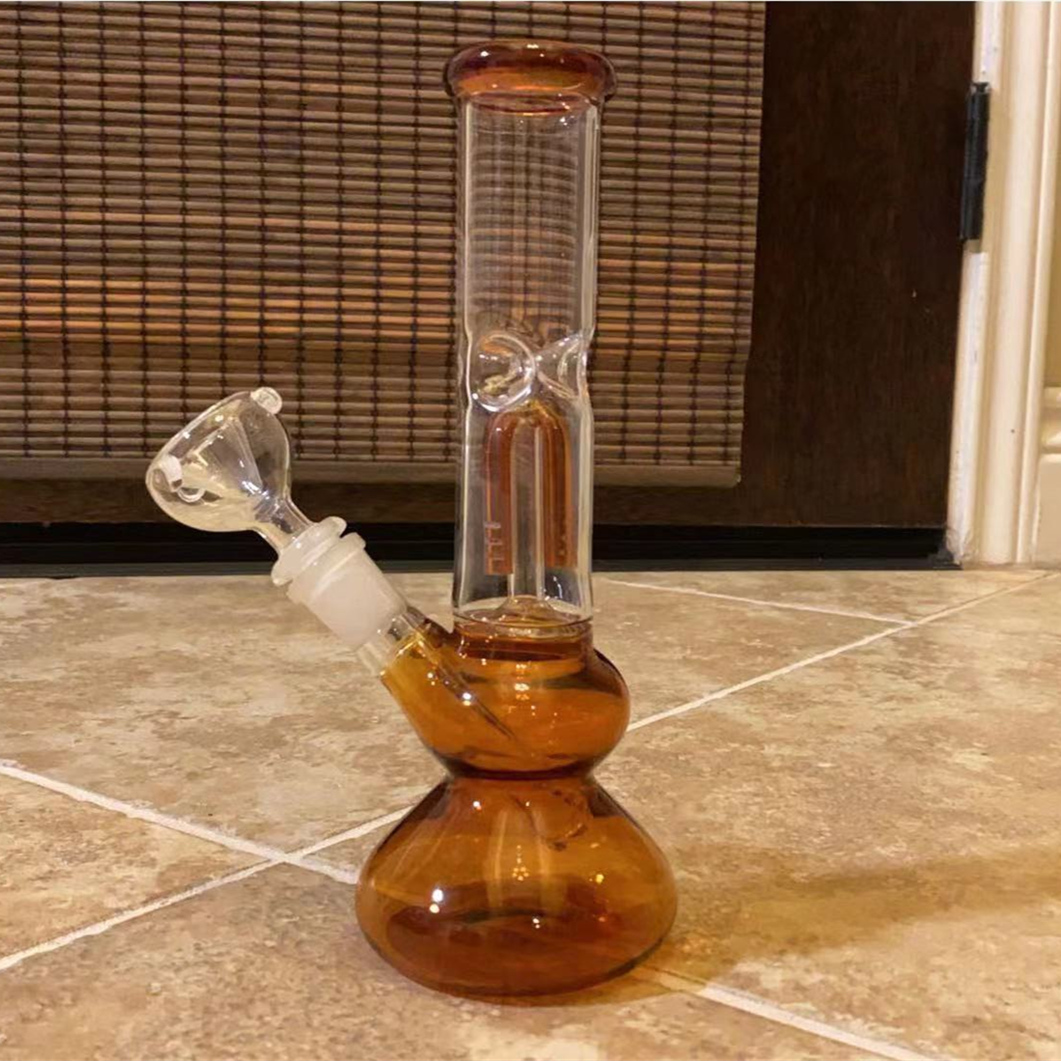 

25CM 10 Inch Premium Multi Amber Red Hookah Water Pipe Bong Glass Bongs With 18mm Downstem And Bowl Ready for Use