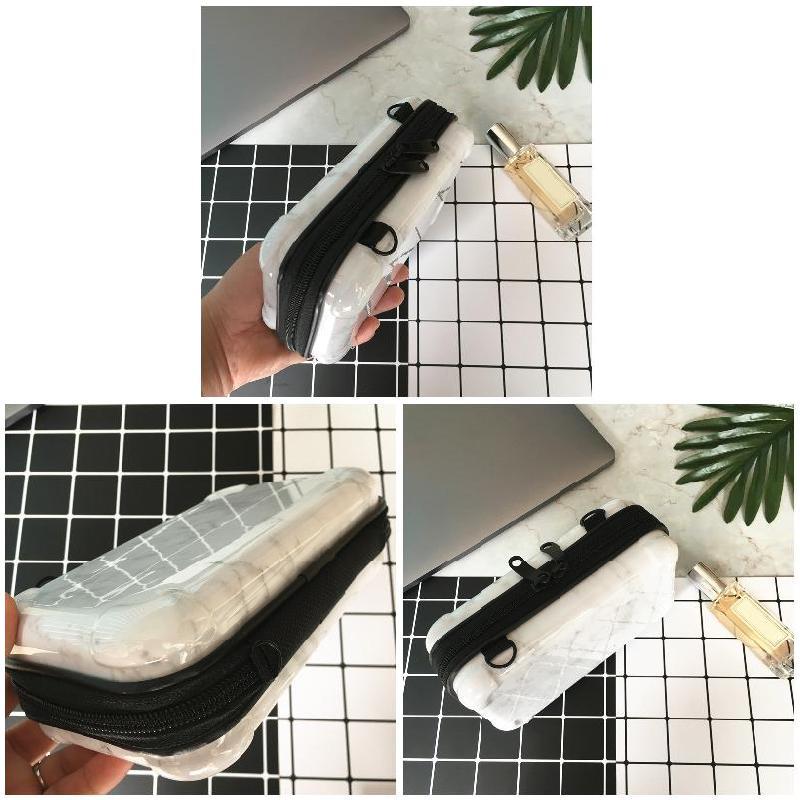 

Mini Bag Makeup Overnight Travel Cosmetic Hard Storage Bags Marble Print Organizer -MX8 & Cases, Black