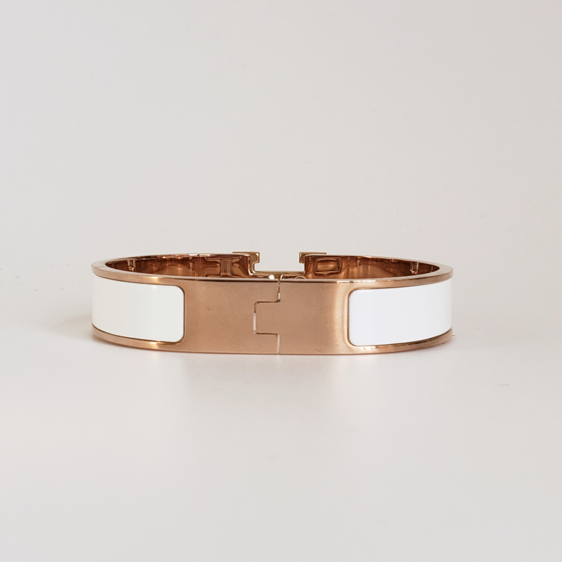 

Classic Designer Bracelet Steel Bangle Luxury Brand 18K Rose Gold Bracelets Women Bracelet 12MM Wide with Gift Bag