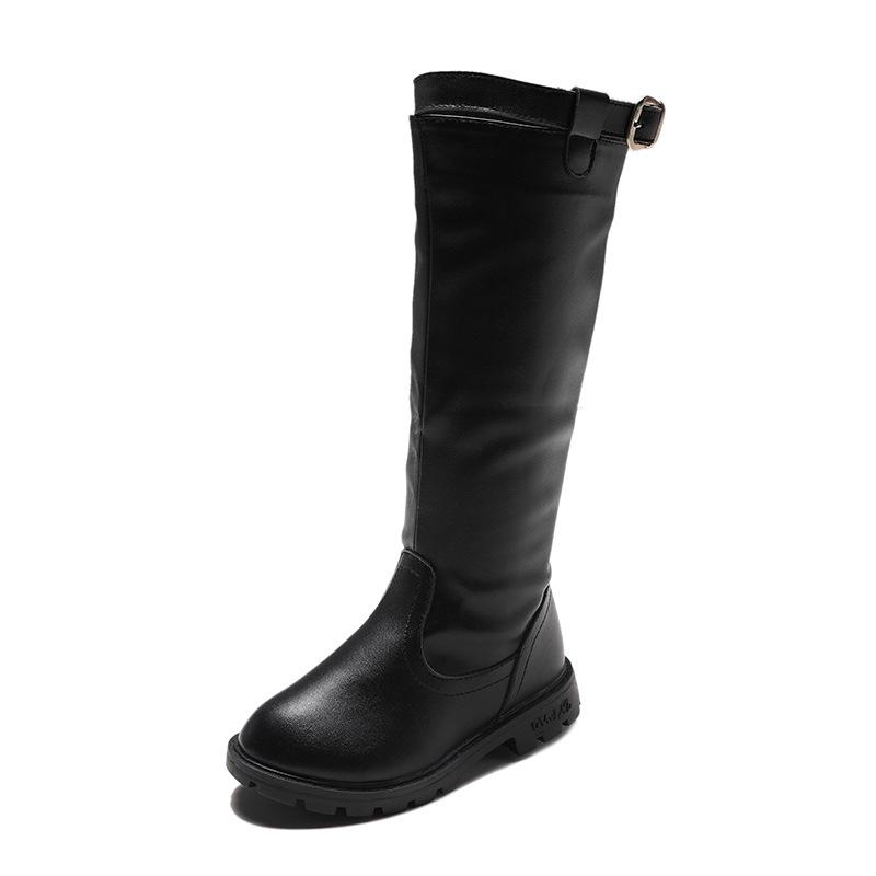 

Boots 2021 Winter Children' Girls High Student Warm Leather, Black;grey