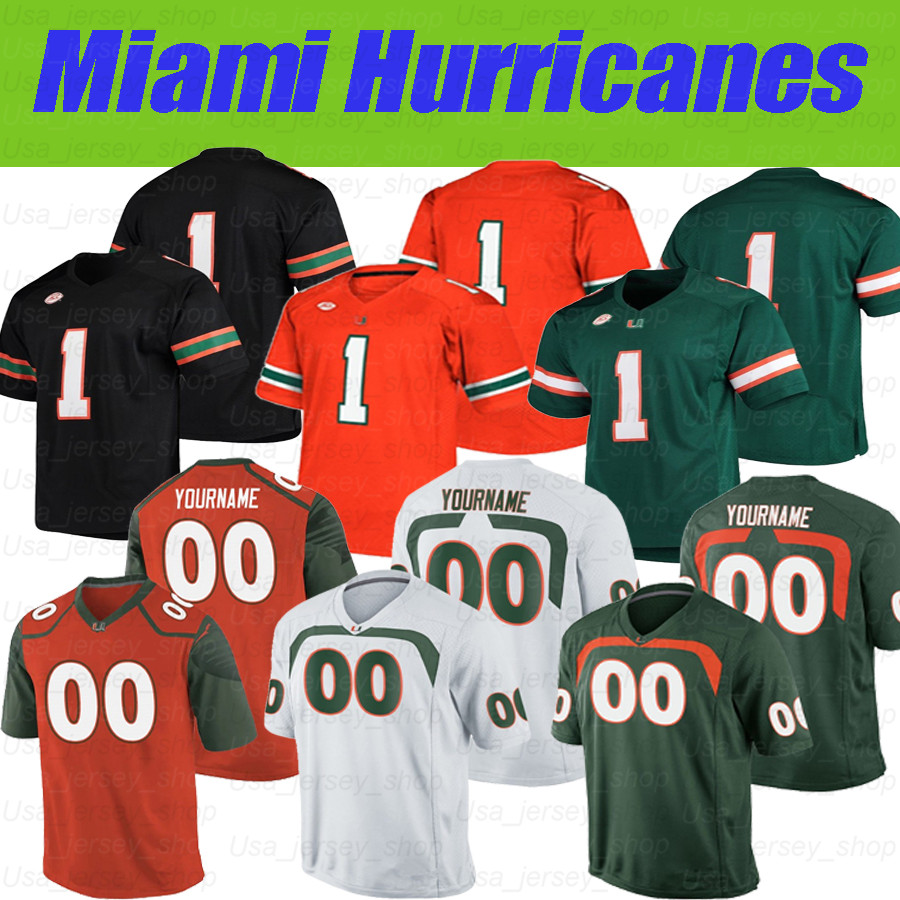 

Custom Miami Hurricanes Football Jersey #6 Miller #5 Johnson #16 Evan Shirreffs #17 Stephen Morris #26 Rayshawn Jenkins Jerseys, Green ii