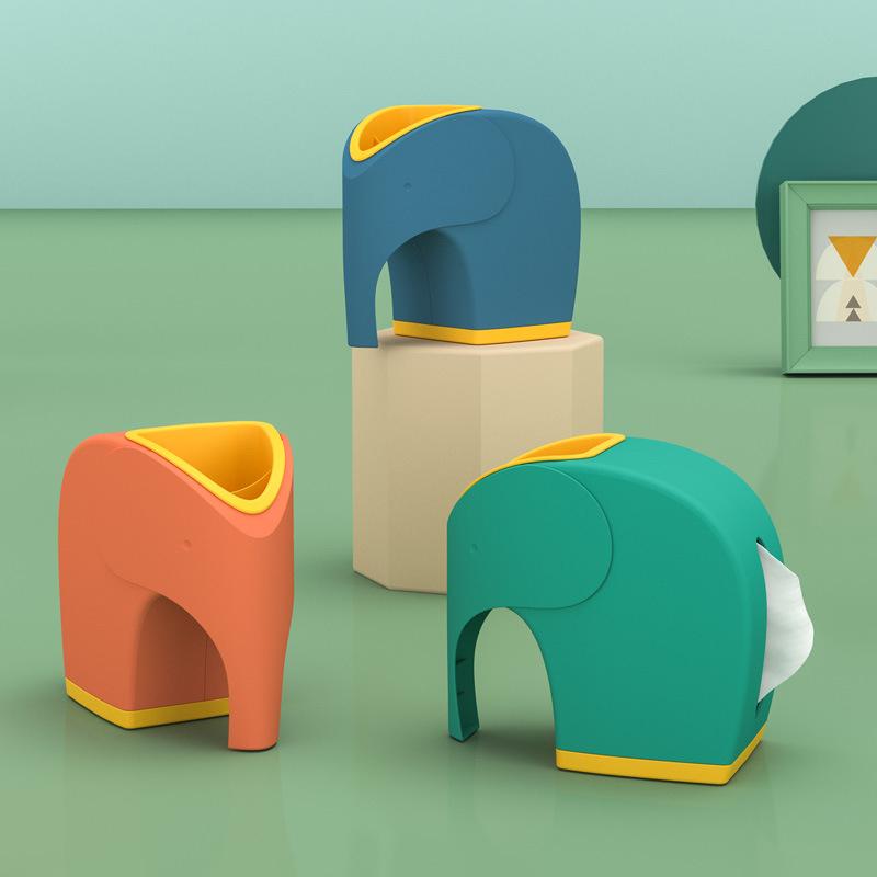 

Elephant Pumping Tissue Box Home Living Room Creative Paper Case Storage Roll Holder For Kitchen Bathroom Accessories Boxes & Napkins
