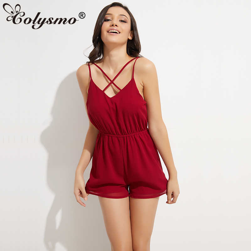 

Colysmo Sexy Jumpsuit Women Casual Chiffon Jumpsuits For Summer Playsuit Rompers Overalls Body Feminino Woman Clothes 210527, Black