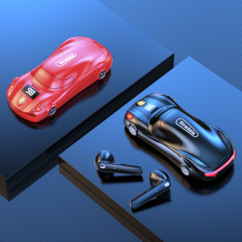 

Gaming Sports Car Wireless Earphone TWS Headset HIFI Bluetooth Headphones for Xiaomi IPhone Huawei Samsung Smart Phone Cool Headphone, Red