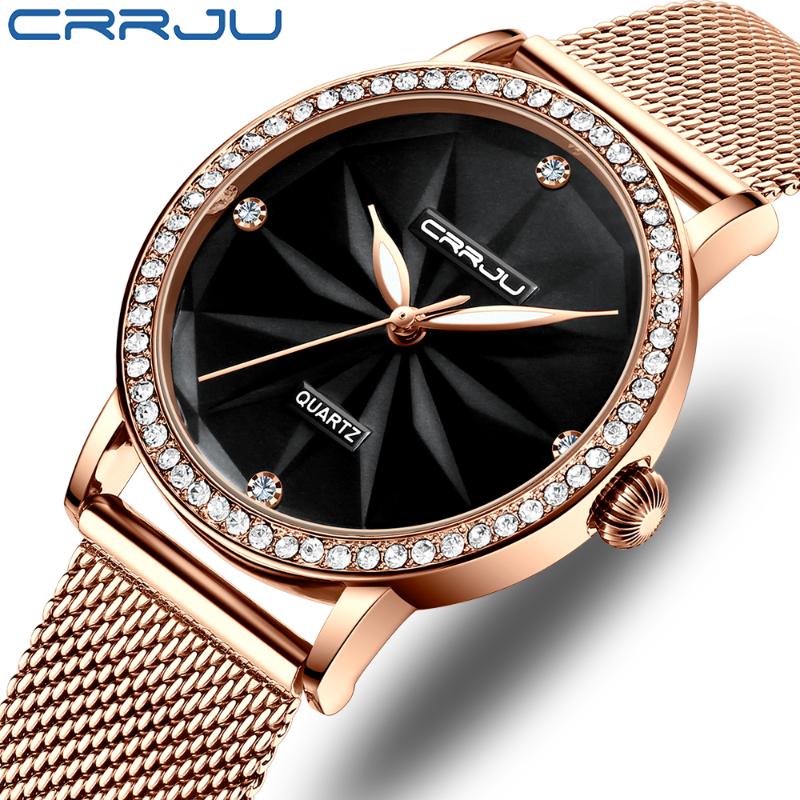 

Women Watches Luxury Wrist Watch Relogio Feminino Clock For Milanese Steel Lady Rose Gold Quartz Ladies Wristwatches, Slivery;brown