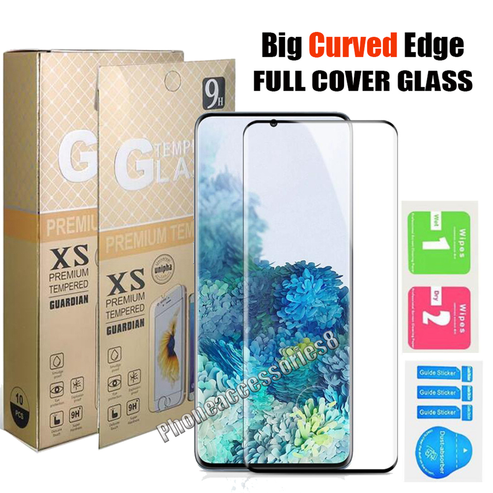 

Fingerprint unlock 5D Curved Tempered Glass Screen Protector for Samsung Gaxlaxy S21 Ultra S20 S10 S9 S8 Plus s7edge note20 note10 note9 note8 case friendly film