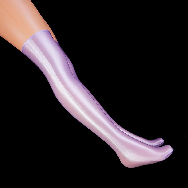 

Sports Socks Satin Glossy Shiny Silky Elastic Thigh High Stockings Sexy Long Women's Knee Length Compression Dace Yoga, Black